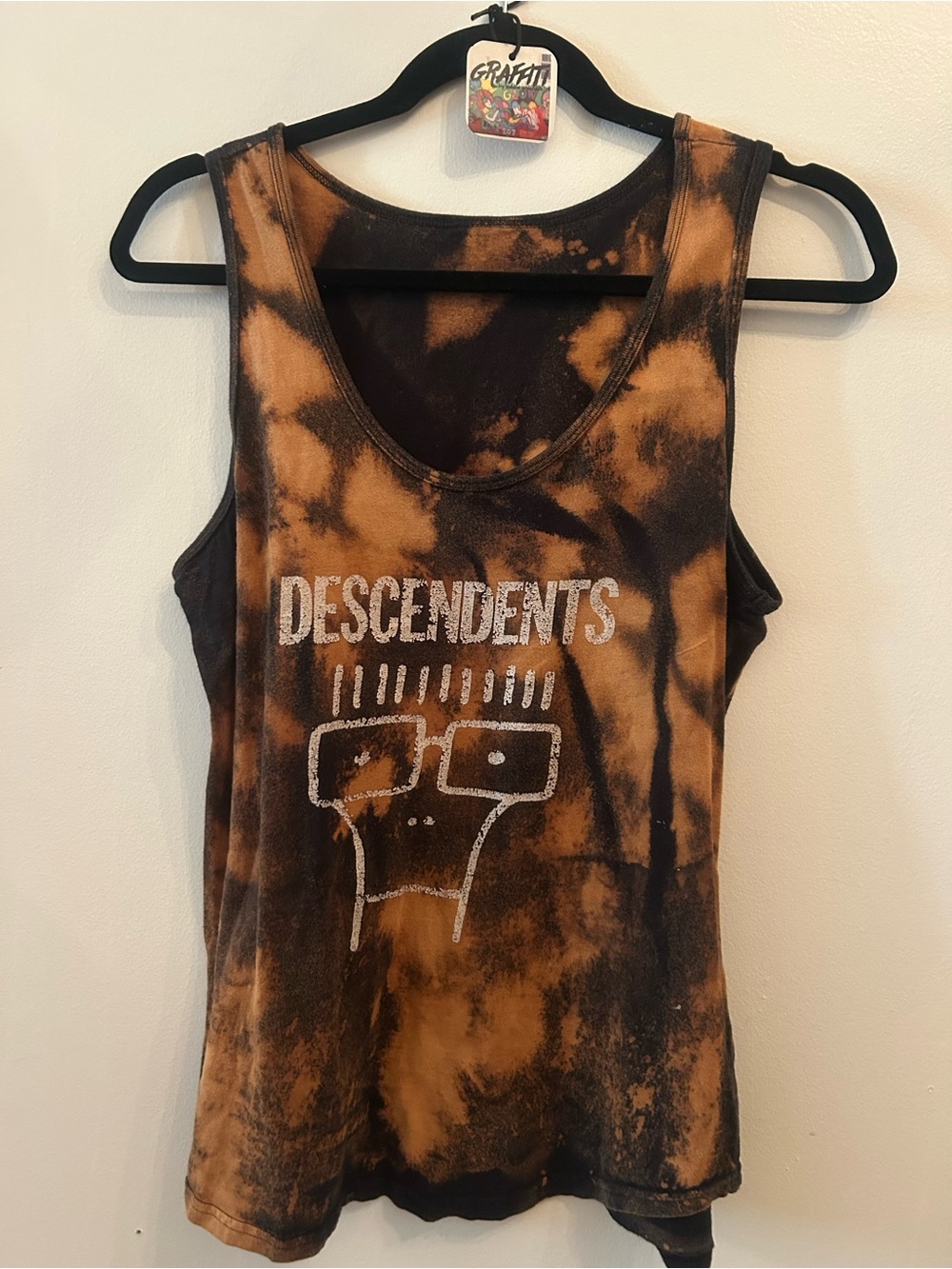 Descendents Tie-Dye Tank Top in Rust and Black
